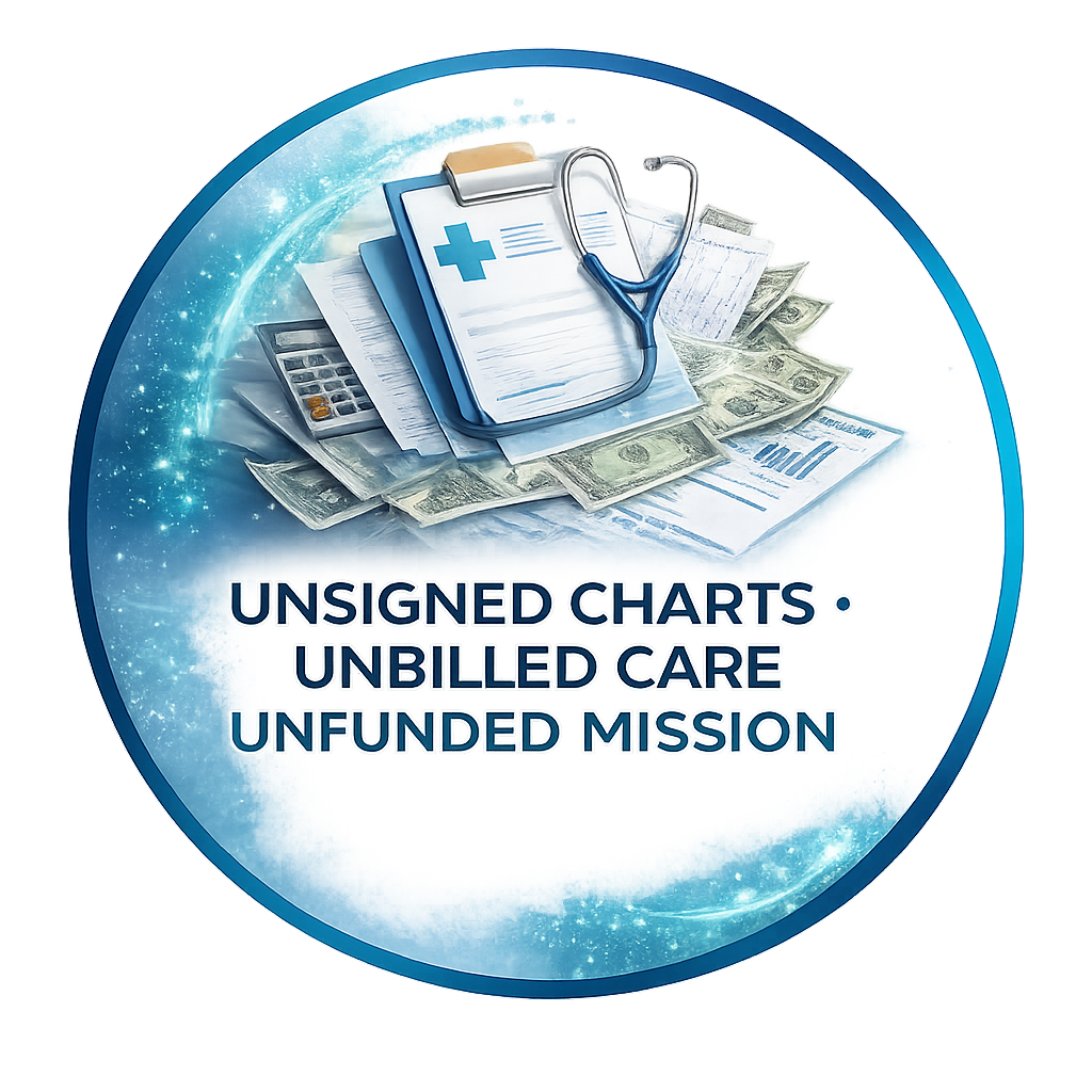 Unsigned Charts, Unbilled Care, Unfunded Mission